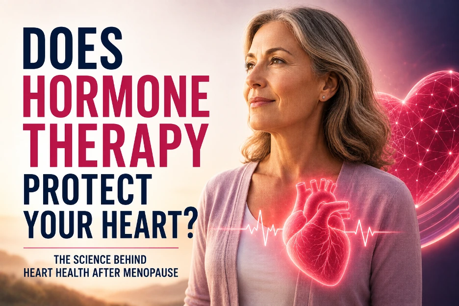 Article artwork for a discussion of menopausal hormone therapy and cardiovascular health