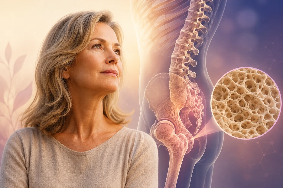 Article artwork for menopause-related bone loss and osteoporosis prevention